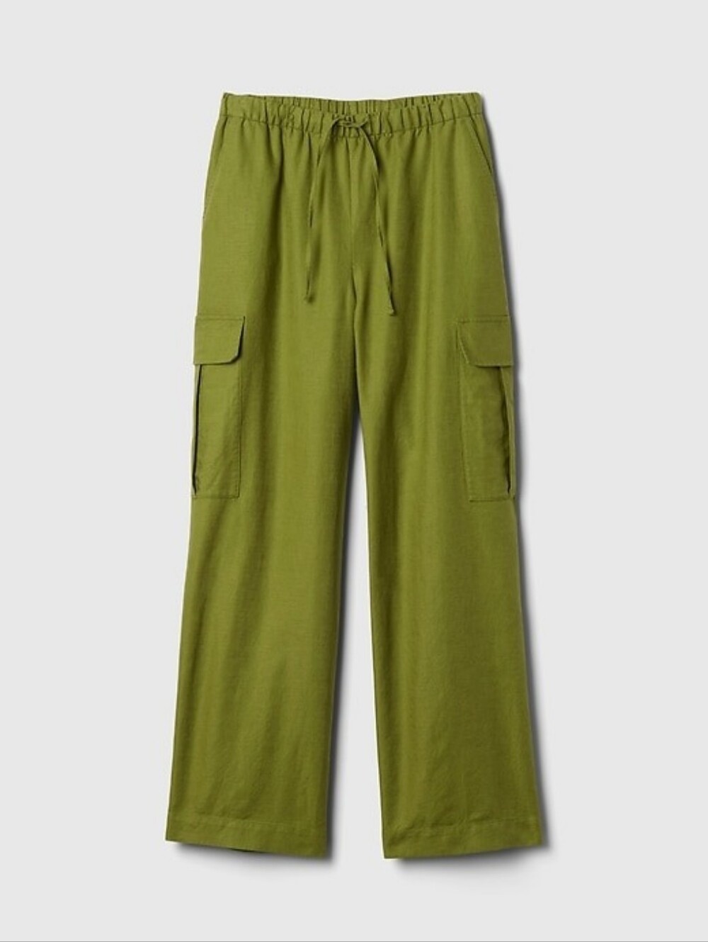 Gap Mid Rise Linen-Cotton Pull-On Cargo Pants